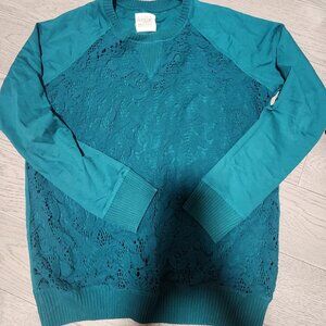 ZARA green lace top